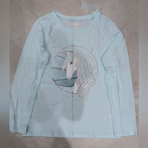 5/$35 NEW OshKosh Sparkly Light Blue Long Sleeve Shirt • Horse • Size 10